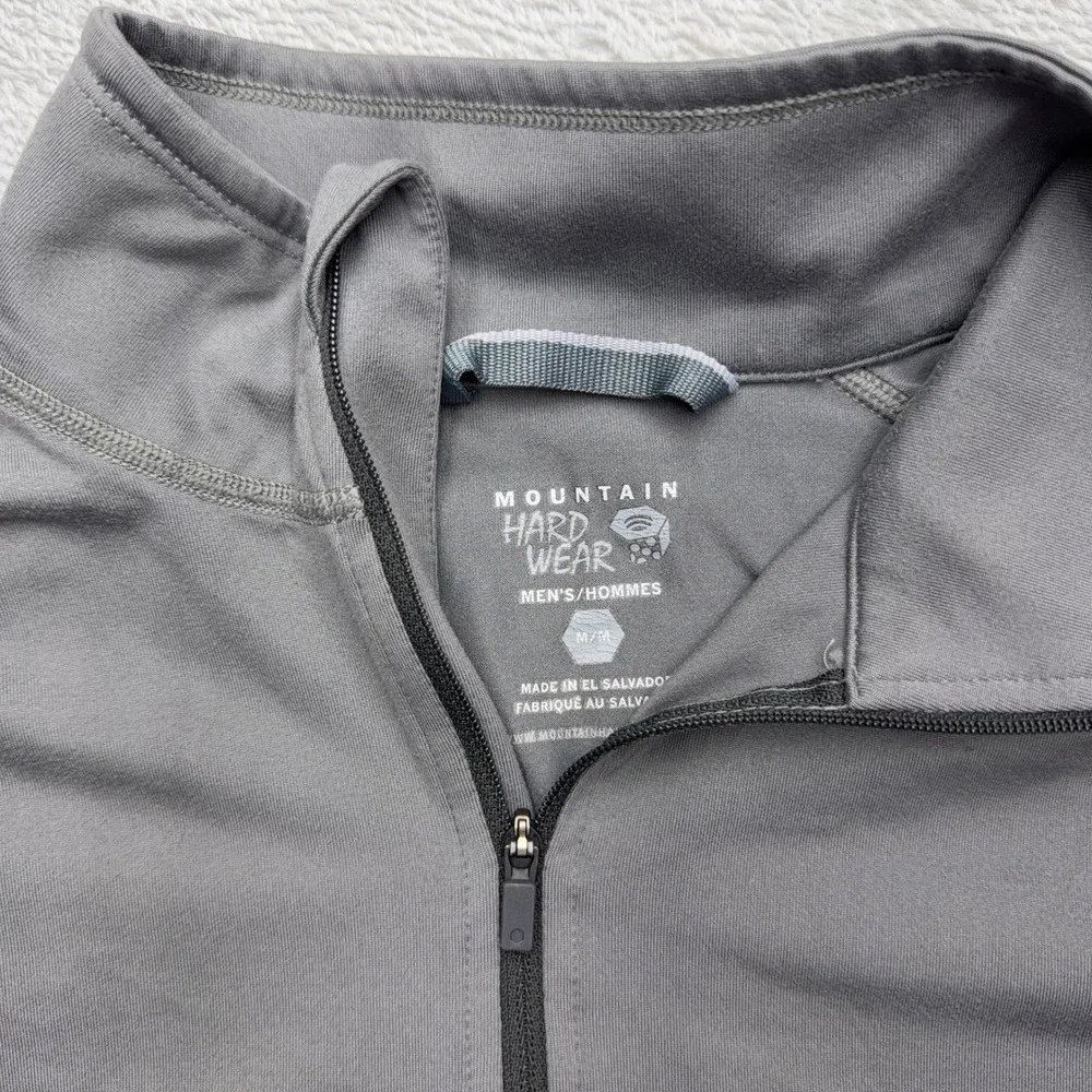 Mountain Hardwear Pullover Mens Medium Grey Quarter Zip Athletic Hiking Top